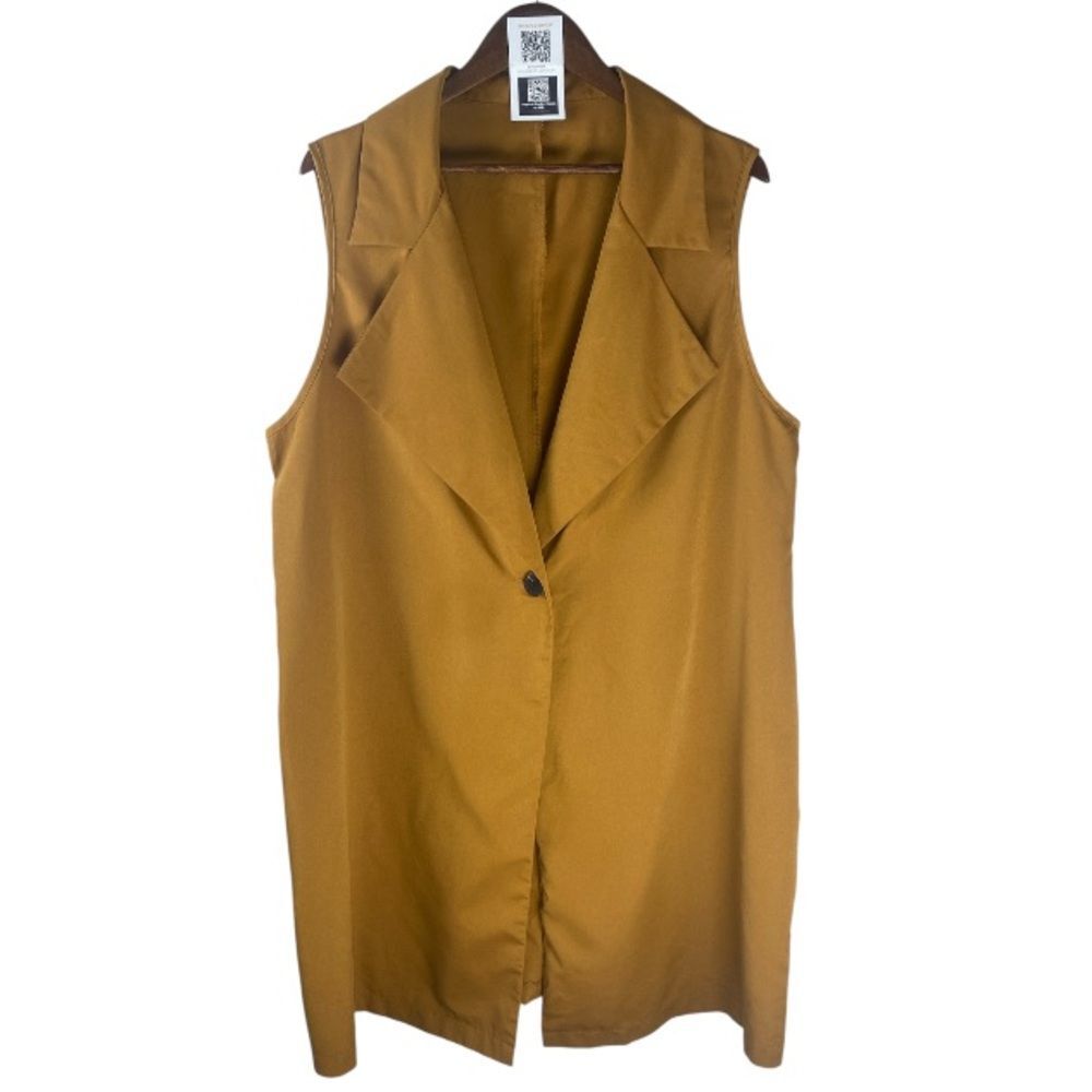 Long Sleeveless Mustard Yellow Vest / L